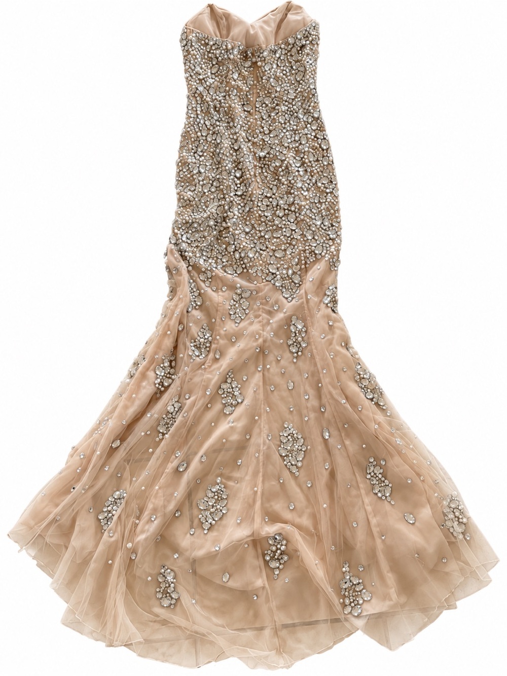 Jovani Ivory Beaded Strapless Prom Gown with Thigh Slit - Picture 10 of 10